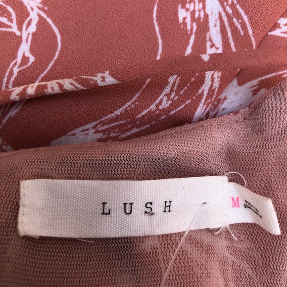 Lush Dress with Spaghetti Straps Size Medium Coral and White floral print - Picture 8 of 8